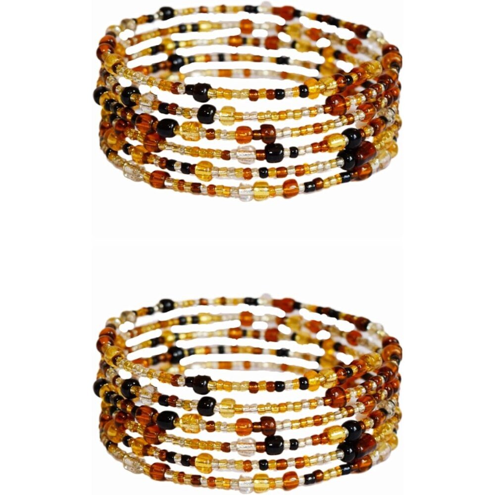 TEMBO AFRICA Set of 2 Beaded Bracelets for Women - Wrap Bracelets - Boho Jewelry
